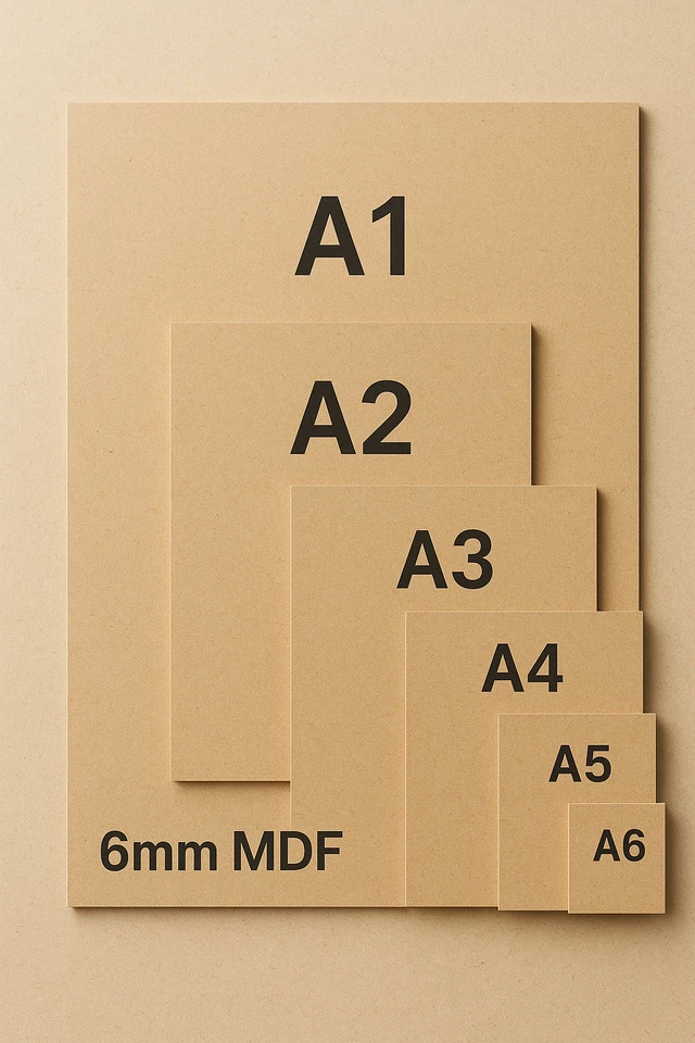 MDF Holzplatte Zeichenbrett A6 A5 A4 A3 A2 A1 Malerei Künstler Kunst (6 mm stark) - Bild 2 von 2
