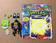 SUPER-SWIMMIN’ RAPH TMNT 1992 Vintage Complete Figure W/ Full Card Raphael H6