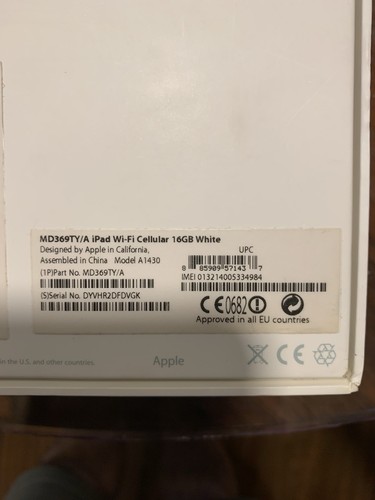 Apple iPad 16GB WiFi + Cellular A1430 MD369TY/A Weiß/Silber - Bild 7 von 7