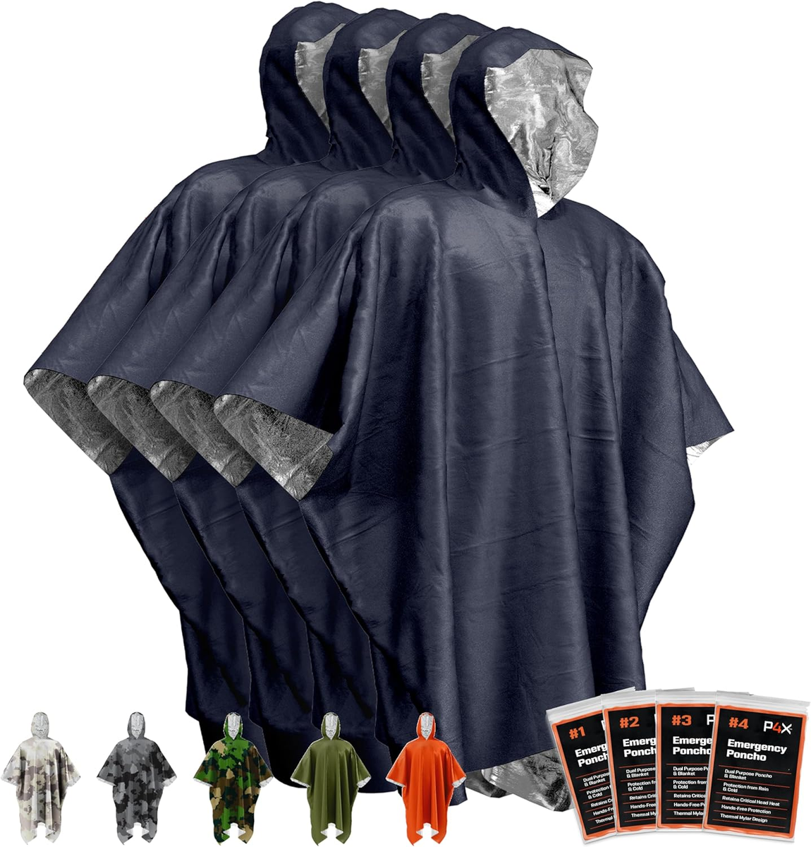ジャケット・アウター immatereal all weather poncho deres Emergency Mylar Poncho – Survival Rain Poncho with Hood