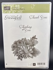 Stampin Up HEARTFELT BLOOMS Stamp Wood UnMounted Rubber 2018 Sale-A-Bration