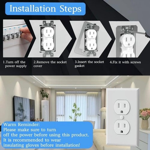 5 Pcs Wall Plate Spacer, Electric Outlet Spacers for Electrical Box, Outlet S...
