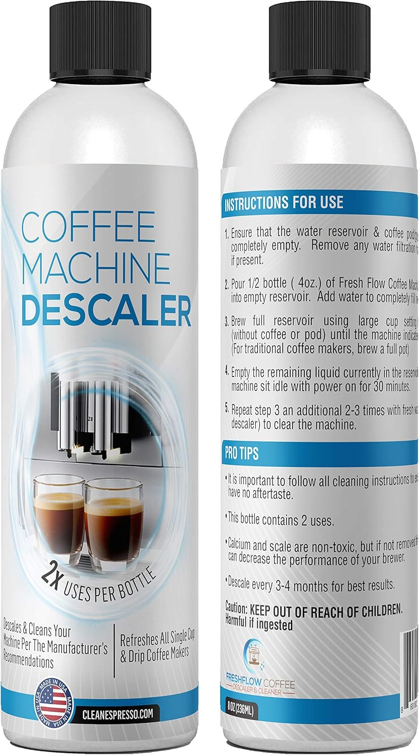 Powerful Descaling Solution for Coffee & Espresso Machines - 2 Pack, 8 Fl Oz Each