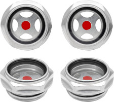 4-Pack 1" NPT Air Compressor Oil Sight Glass | Aluminum Level Gauge for Gearbox