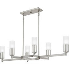 Brushed Nickel  Linear Chandelier from the Cruz Collection