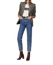 Sandro Paris Women's Light Wash Cotton Denim Jeans Straight Leg Crop Sz 38/US 6