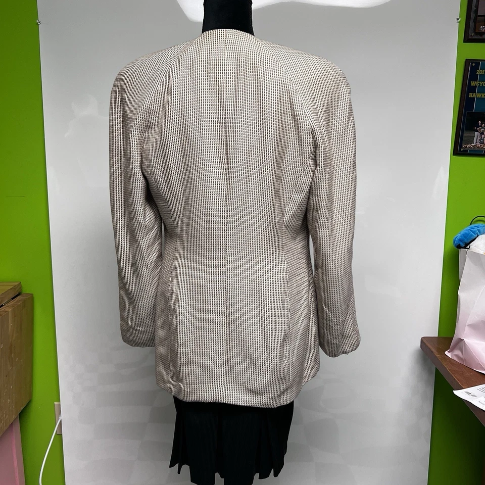 Винтажный женский блейзер Christian Dior из льняной смеси размер 12 старые деньги для конного спорта - Изображение 4 из 4