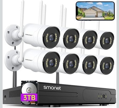 8 Channel HD NVR Kit 8 Hd Cameras Wireless, Receiver & Accesories Motion Sensing