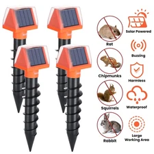Snake Repellent 2/4 Pack Ultrasonic Solar Powered Animal Repellent for Garden