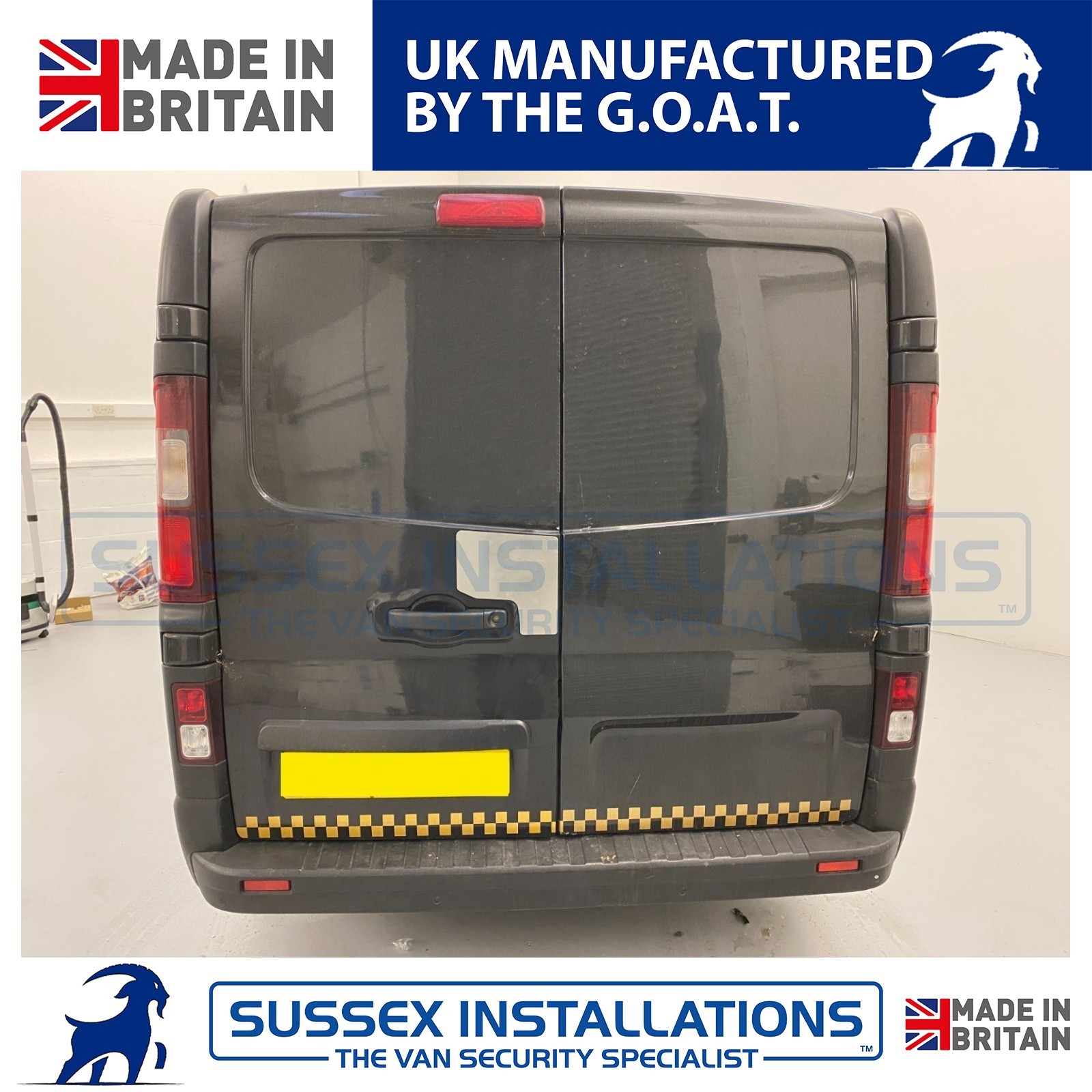 Large External & Internal Shields For Nissan NV300 Rear Door Brushed