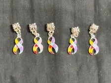 Lot of 5 Autism Awareness Ribbon / Puzzle Pieces Charm Bracelet / Necklace