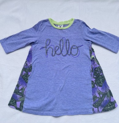 Button Blue by Gulliver Girls Purple Green Floral A-Line Dress, 3/4, 3y 98cm