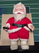Rushton Co Santa Claus Coca Cola Plush Doll Rubber Face White Boots 18”  