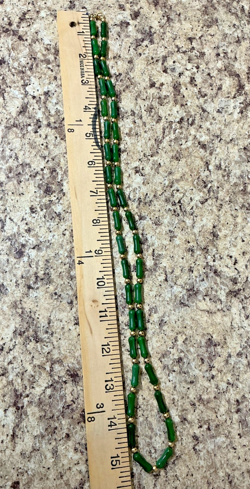 Napier Green Rectangular Beads Necklace Gold tone - image 5