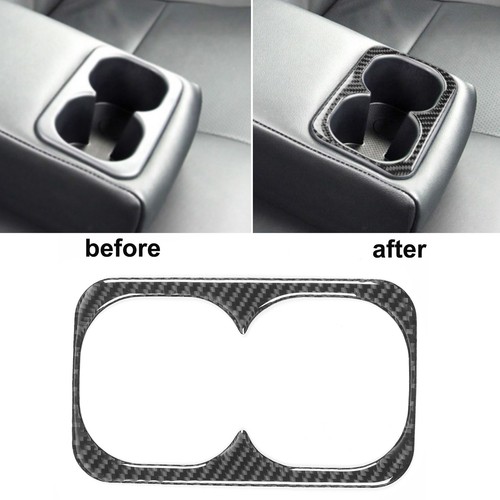 Rear Cup Holder Trim Armrest Bottle Storage Carbon Fiber Cover Fits For Lanc REL - Picture 3 of 14