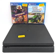 Sony PlayStation 4 Slim 1TB PS4 w/ Farming Sim 19 & Hotline Miami (CUH-2215B)