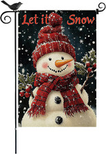 Snowman Christmas Garden Flag 12x18 Double-Sided Winter Decor for Outdoors