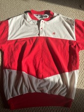 Rare Vintage Givenchy Monsieur Colorblock Red White Polo Medium