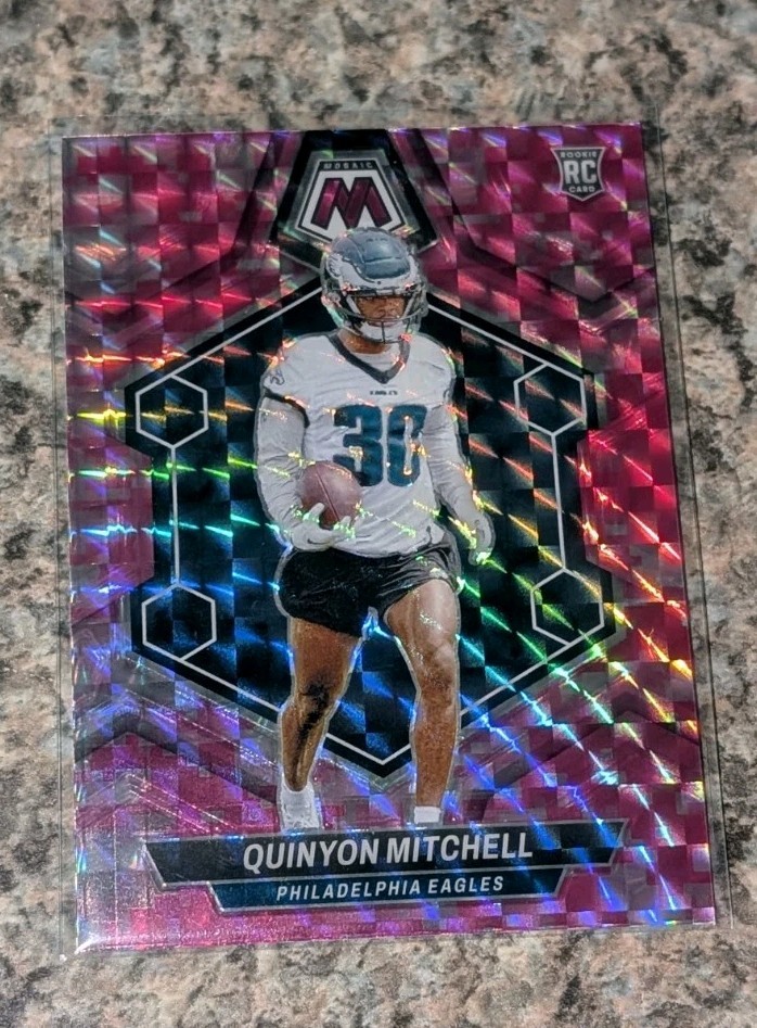 2024 QUINYON MITCHELL MOSAIC PINK CAMO PRIZM RC ROOKIE #322 (EAGLES)