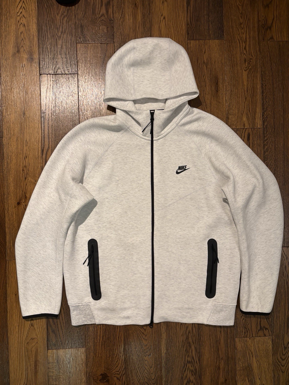 Nike Tech Fleece Full-Zip Hoodie White Grey XL