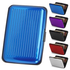 RFID Blocking Slim Metal Hard Card Case Credit Card Holder Mini Aluminum Wallets