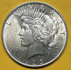1923 Peace Silver Dollar AU Nice Detail  90% Silver See Pics