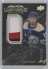 2020-21 SPx UD Black Lustrous Rookies Tier 1 11/125 Liam Foudy Patch Auto 06h3