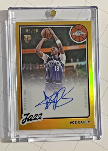 Ace Bailey [Gold Refractor] #TCAR-AB 2025 Topps Chrome Rookie Autograph card