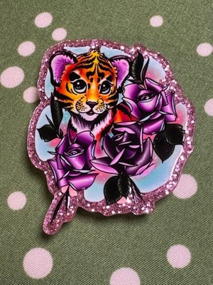 Phone Grip - Tiger - Lisa Frank inspired  Socket - Phone Holder