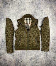 Burberry Bbrit Quilted Jacket & Vest Full Zip Nova Check Khaki Women's Size M