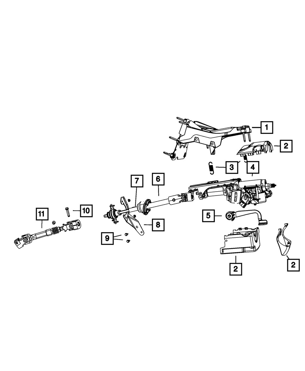 Columna de dirección para Mopar (N/P 5057351AJ)
