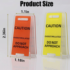 8 Pack Funny Sticky Note Holder - Caution Overstimulated Desk Sign Leave me sign