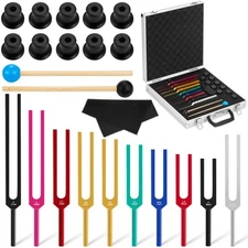 Fiada Tuning Fork Set Chakra Tuning Fork Multiple Hz Tuning Forks for Healing...