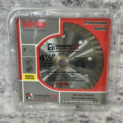 New MK Diamond 4.5'' Contractor Plus Turbo Blade 166999 General Purpose Pro