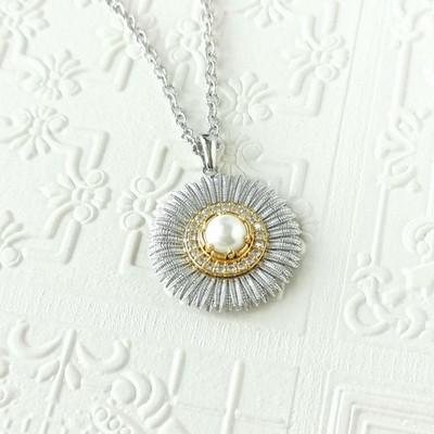 Alicia Bonnie Brilliance Blossoms Pearl Pendant Necklace Gold Silver