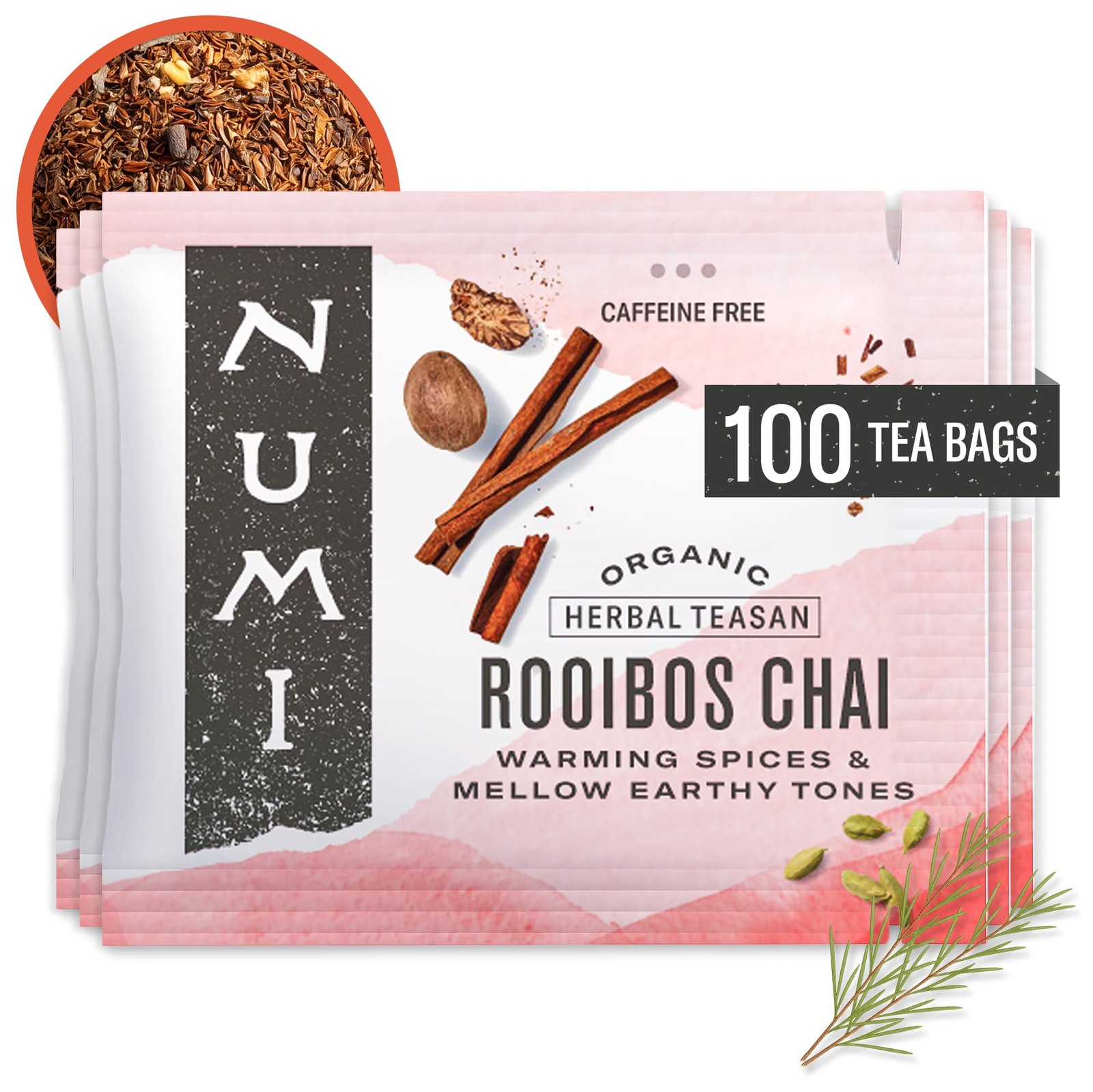 , 100 Tea Bags, Herbal Red Tea With Cinnamon,