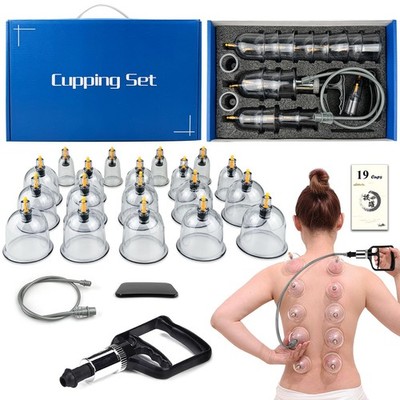 DEFUNX Cupping Set, 19 Cups Kit for Massage Therapy, 19 Cups, Blue 