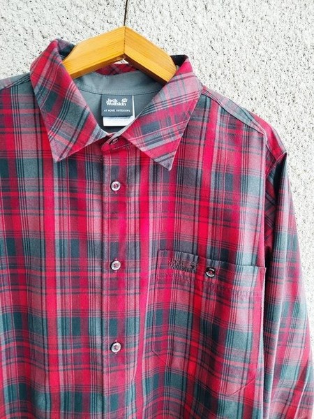 Men Jack Wolfskin Shirt Black Fleece 40 /L / 48