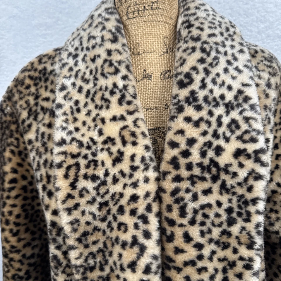 Vintage Monterey Fashions Leopard Print Mid Length Faux Fur Coat Women's Sz LG - Image 2 of 4