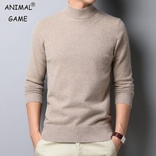 2025 Brand New Men's Cashmere Sweater Half Turtleneck Men Sweaters Knit