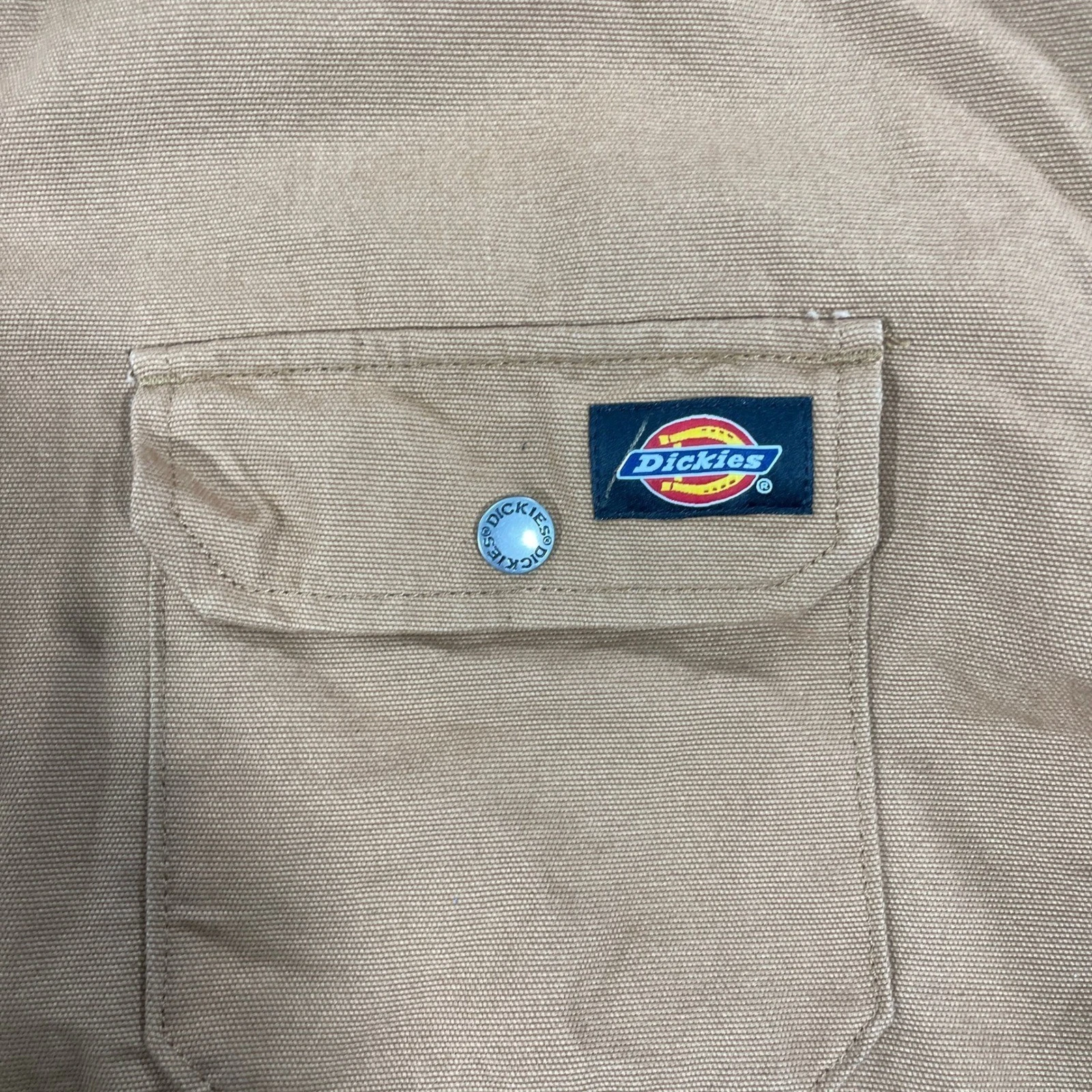 Dickies Mens XL Brown Canvas Flannel Lined Work Chore Jacket Coat image 4