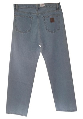 Carhartt WIP Aaron Baggy Pant blue stone bleached - Loose Tapered Fit Jeans Hose