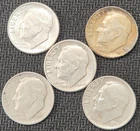 Roosevelt 90% Silver Dimes - Lot Of 5 - Mixed Dates / Mints - See Photos - R-5a