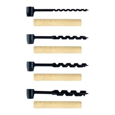 Auger Drill Compact Heavy Duty with Wooden Handle for Outdoor Camping Hiking