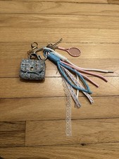 Tennis Racket Charm Key Chain Blue Pink White...