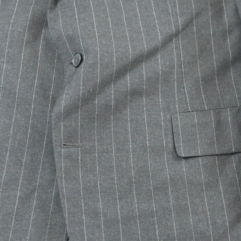 Chaqueta Blazer Abrigo Deportivo De Colección Hecha en EE. UU. Southwick 46S Gris Tiza Rayas Lana Foto 3 de 4