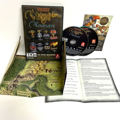 Dungeons & Dragons Neverwinter Nights PC Computer Game Discs, Keys, Map, Manual