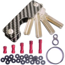 Carbon Fiber Key Organizer Compact Holder Minimalist Folding Tool Fits 3-7 Keys