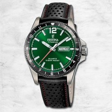 Festina Herrenuhr Titanium Armbanduhr Leder schwarz UF20699/3