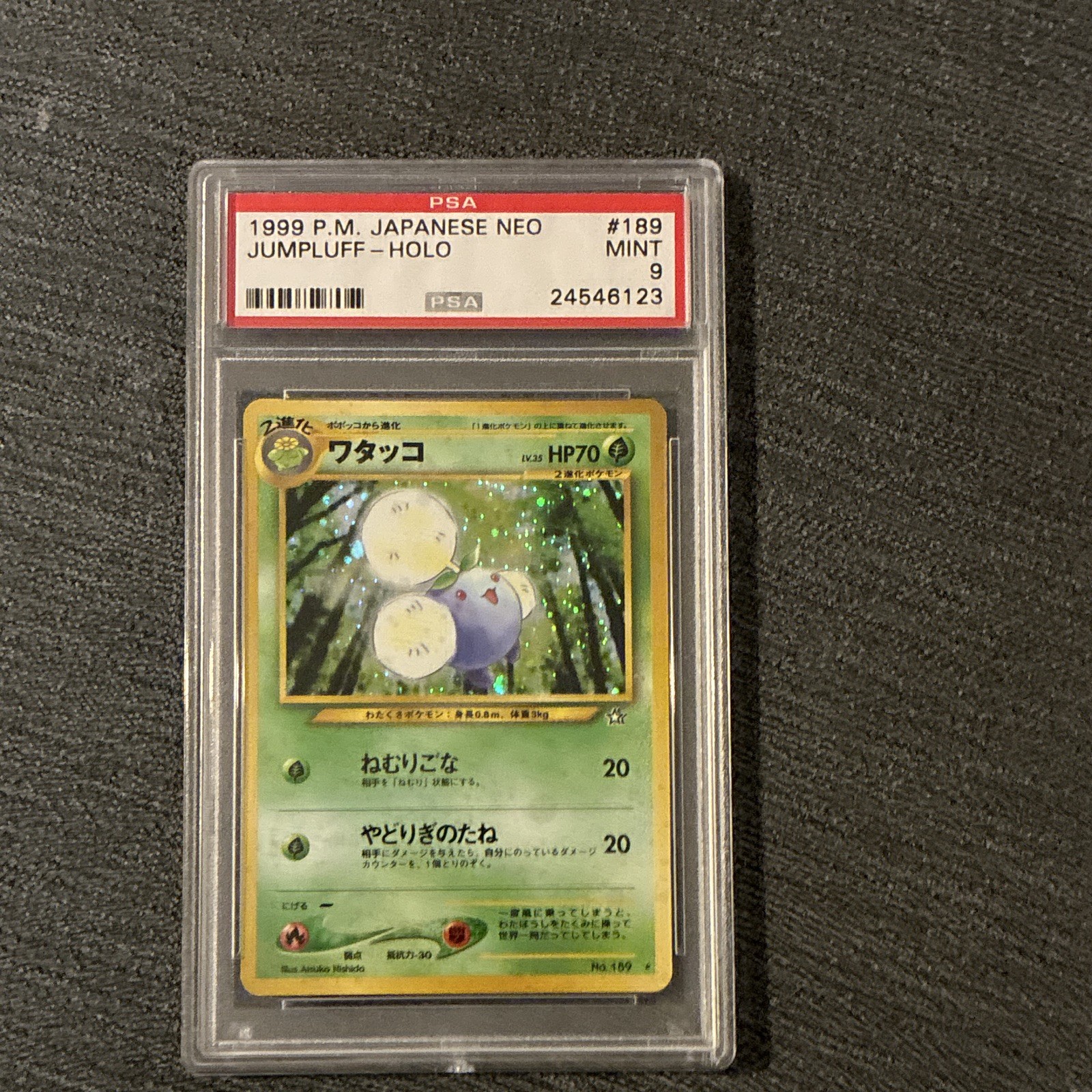 Pokémon TCG Jumpluff 1999 Japanese Awakening Legends Holo Rare #189 PSA 9